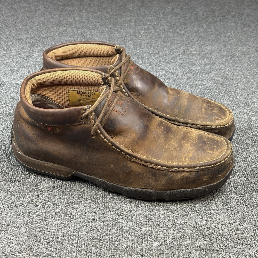 Twisted X MDMST01 Men's 7.5M Distressed Saddle Steel Toe Work Chukka Moc Boots
